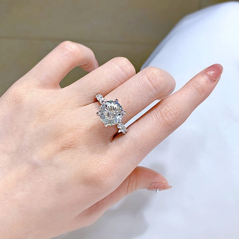 11mm 5 Carat Fireworks Cut Moissanite Luxury Ring