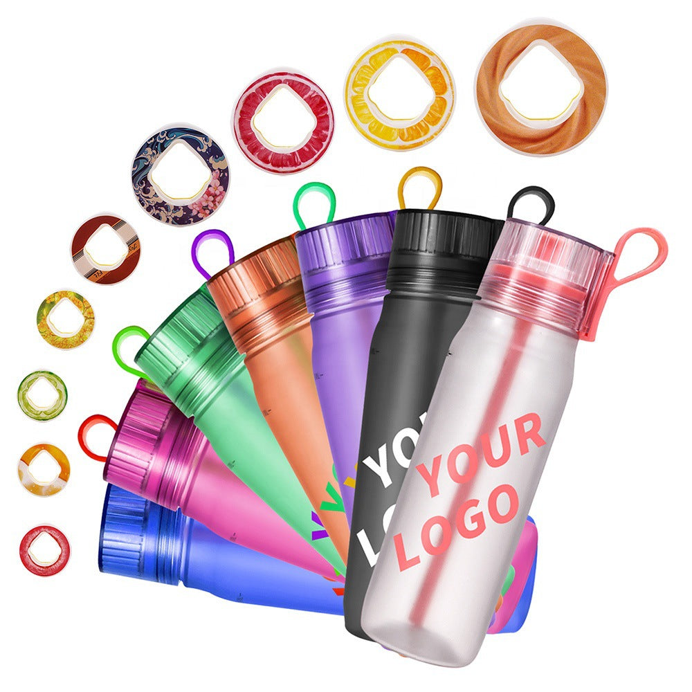 650ml Air Water Bottle Fruit Fragrance Air Starter Set Drinking Bottles with 5 Flavour Pods 0 Sugar, Leak-proof, BPA Free