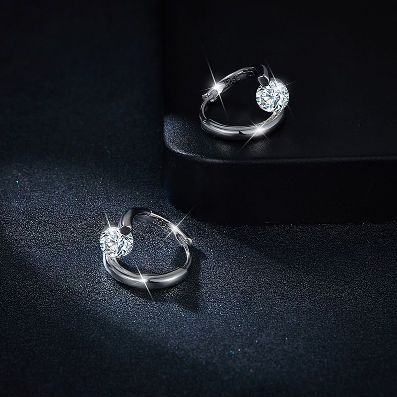 Niche ins style earrings 5.0mm round moissanite simple commuter style female stud earrings