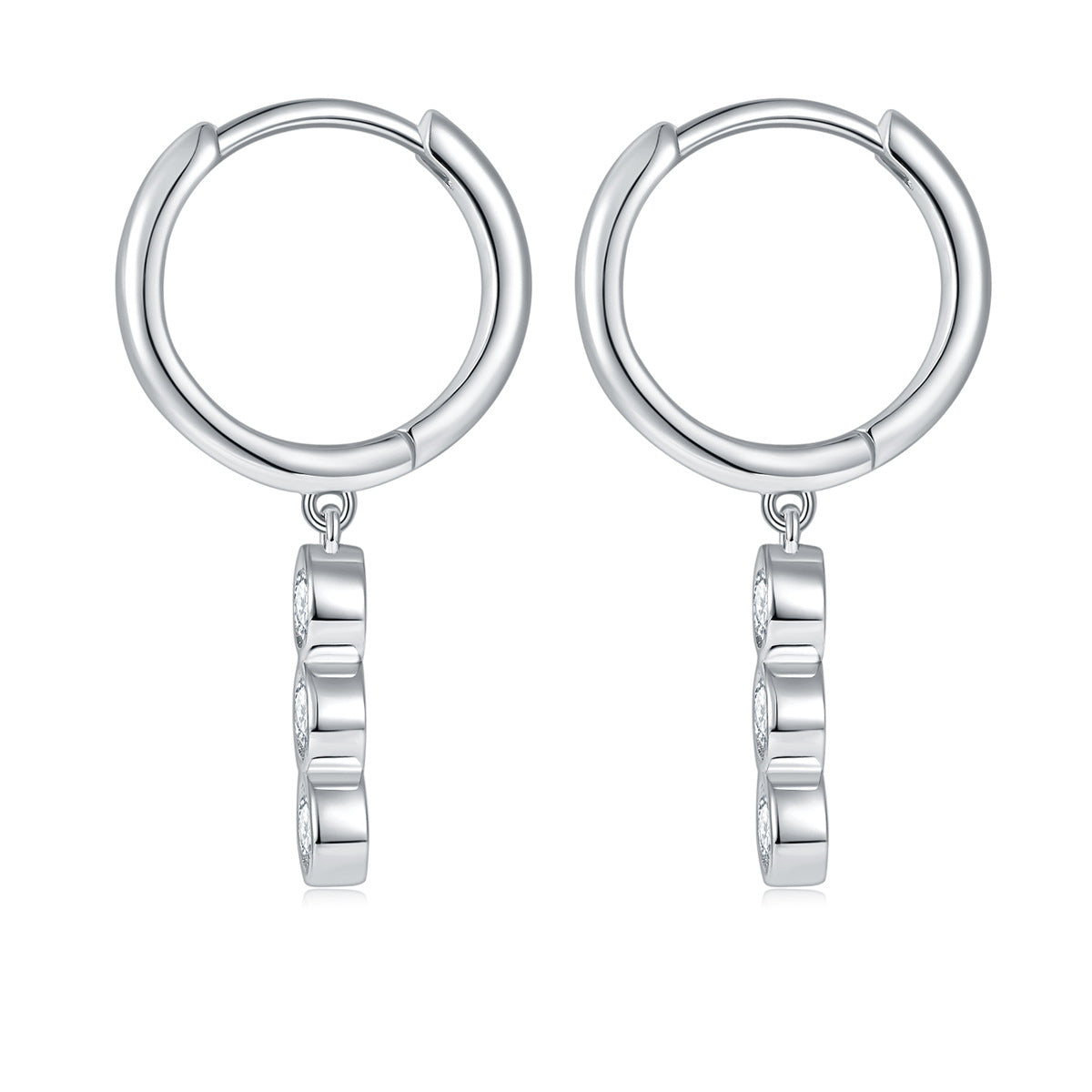 Fashion S925 Silver Plated 18k Gold Bubble Earrings 3.0mm Round Moissanite Drop Earrings