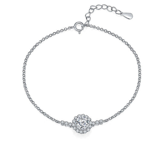Classic Round Bag Romantic Ferris Wheel Moissanite Diamond Bracelet for Women S925 Silver Plated 18k Gold Stacking