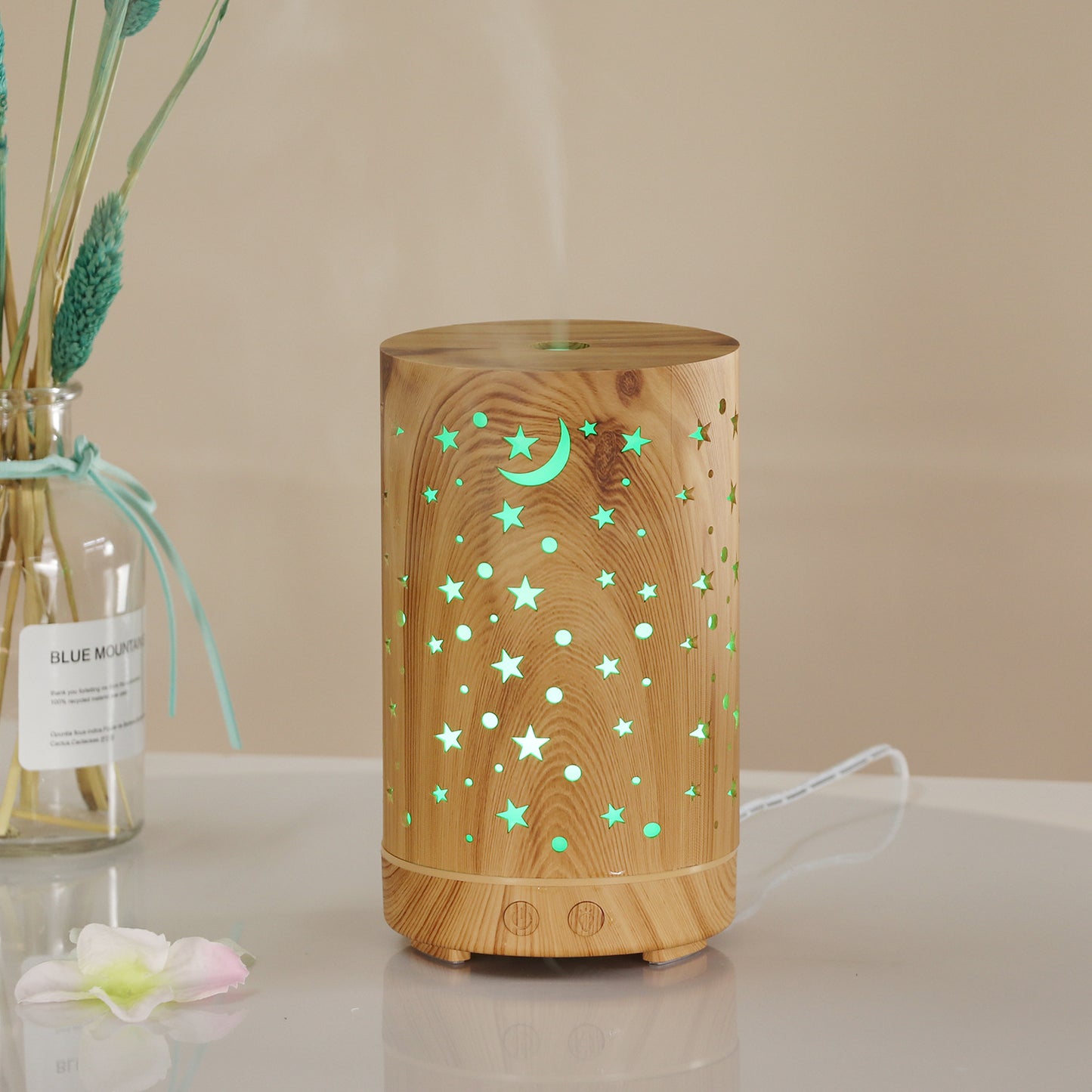 Hollow aroma diffuser ultrasonic atomizer household colorful night light desktop essential oil aromatherapy humidifier