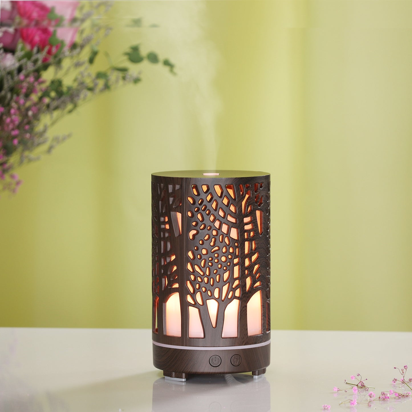 Hollow aroma diffuser ultrasonic atomizer household colorful night light desktop essential oil aromatherapy humidifier