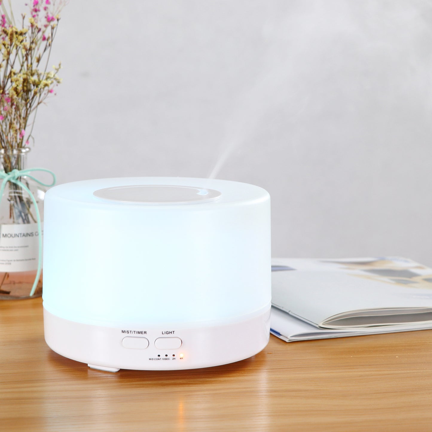 Creative 500ml aromatherapy humidifier home aromatherapy machine remote control ultrasonic atomizer colorful wheel aromatherapy machine