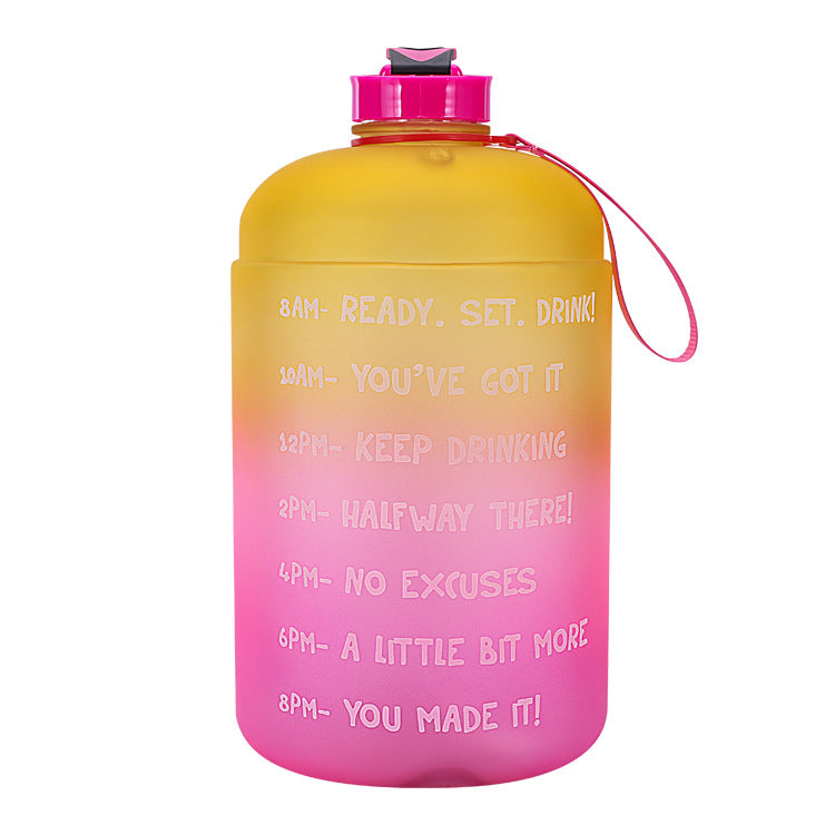 New Creative Multicolor Gradient Paint PETG Plastic Large Water Bottle 1 Gallon 3.78L Straw Water Bottle