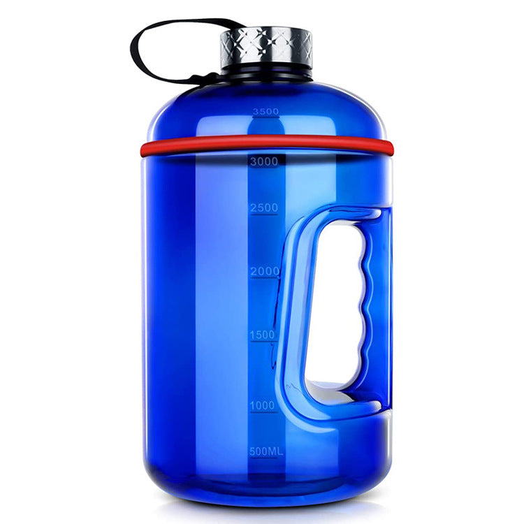 3.78L Large Capacity Sports Water Bottle Food Grade Gym Plastic Sports Water Bottle Blue