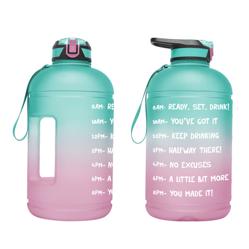 Two Color Gradient 3.78L Creative Sports Water Bottle 1 Gallon Printable Plastic Fitness Water Bottle