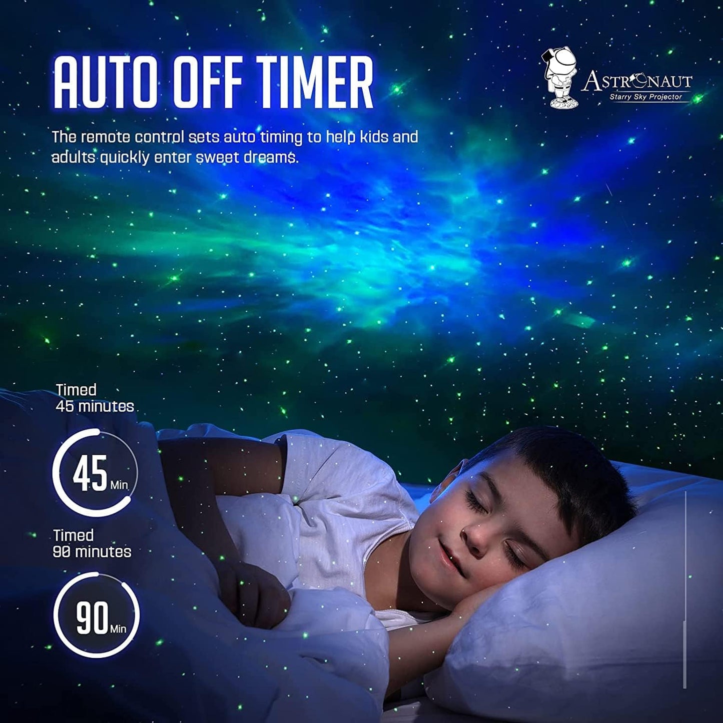 Astronaut star projector galaxy night light, nebula ceiling LED lamp with timer and remote astronaut starry sky light