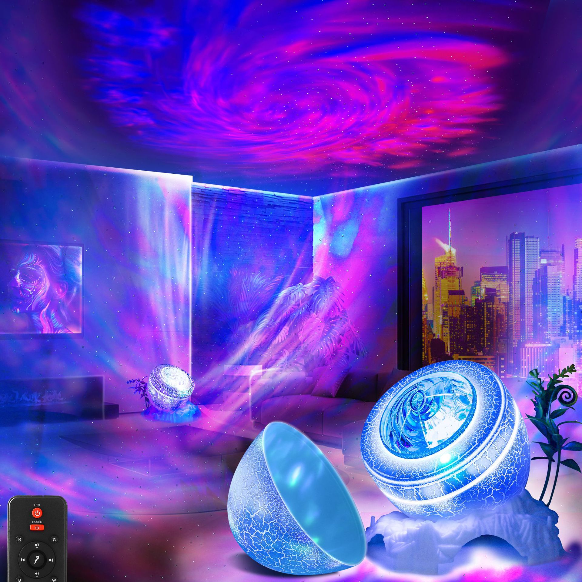 LED Star Projector, Galaxy Projector Night Light met afstandsbediening, Dinosaurus Egg Star Projector lamp met Bluetooth Speaker en White Noise, voor Bedroom/Party/Home Decor,Wit LED Star Projector, Galaxy Projector Night Light met afstandsbediening, Dinosaurus Egg Star Projector lamp met Bluetooth Speaker en White Noise, voor Bedroom/Party/Home Decor,Wit