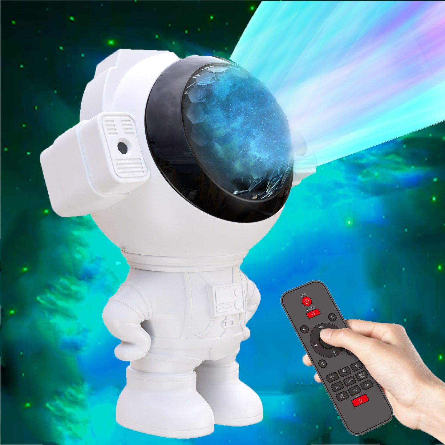 Astronaut Starry Sky Light USB Bluetooth Music White Noise Aurora Star Astronaut Projection Light Bedroom Atmosphere Light