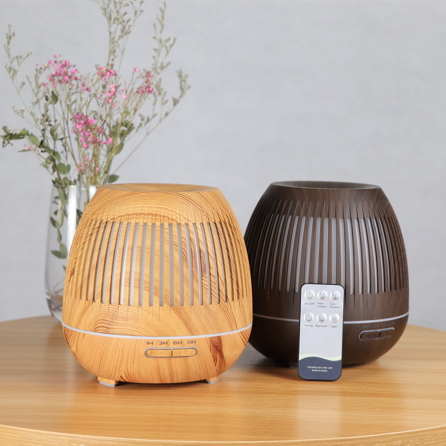 400ml humidifier hollow luminous humidifier wood grain humidifier air purifier aroma diffuser