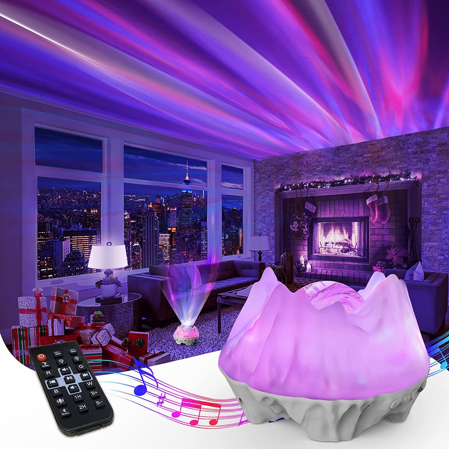 Galaxy Projector Star Projector Night Light Work with Alexa Google Home 8 in 1 Smart WiFi Music Galaxy Light Projector Bluetooth Remote Timer