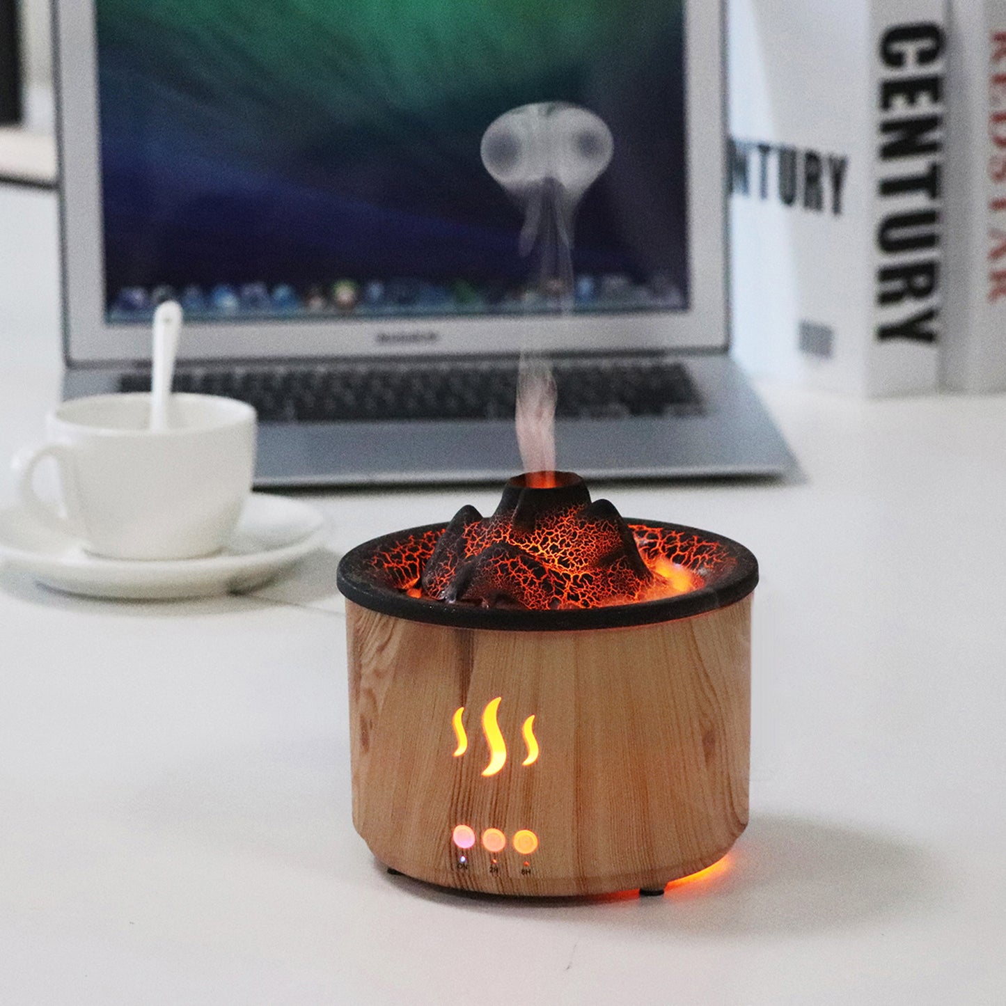 Spit ring volcanic aromatherapy wood grain crack humidifier essential oil aroma diffuser household spray ring aroma diffuser