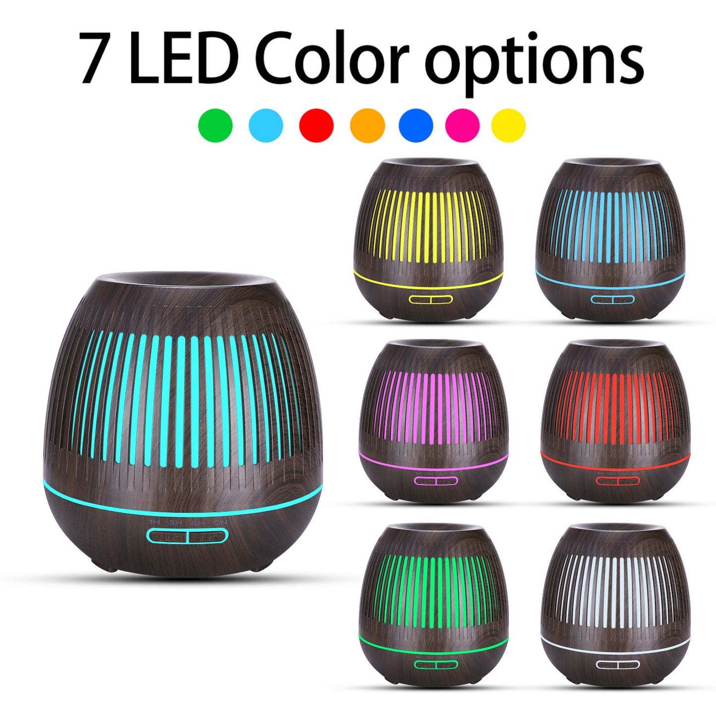 400ml humidifier hollow luminous humidifier wood grain humidifier air purifier aroma diffuser