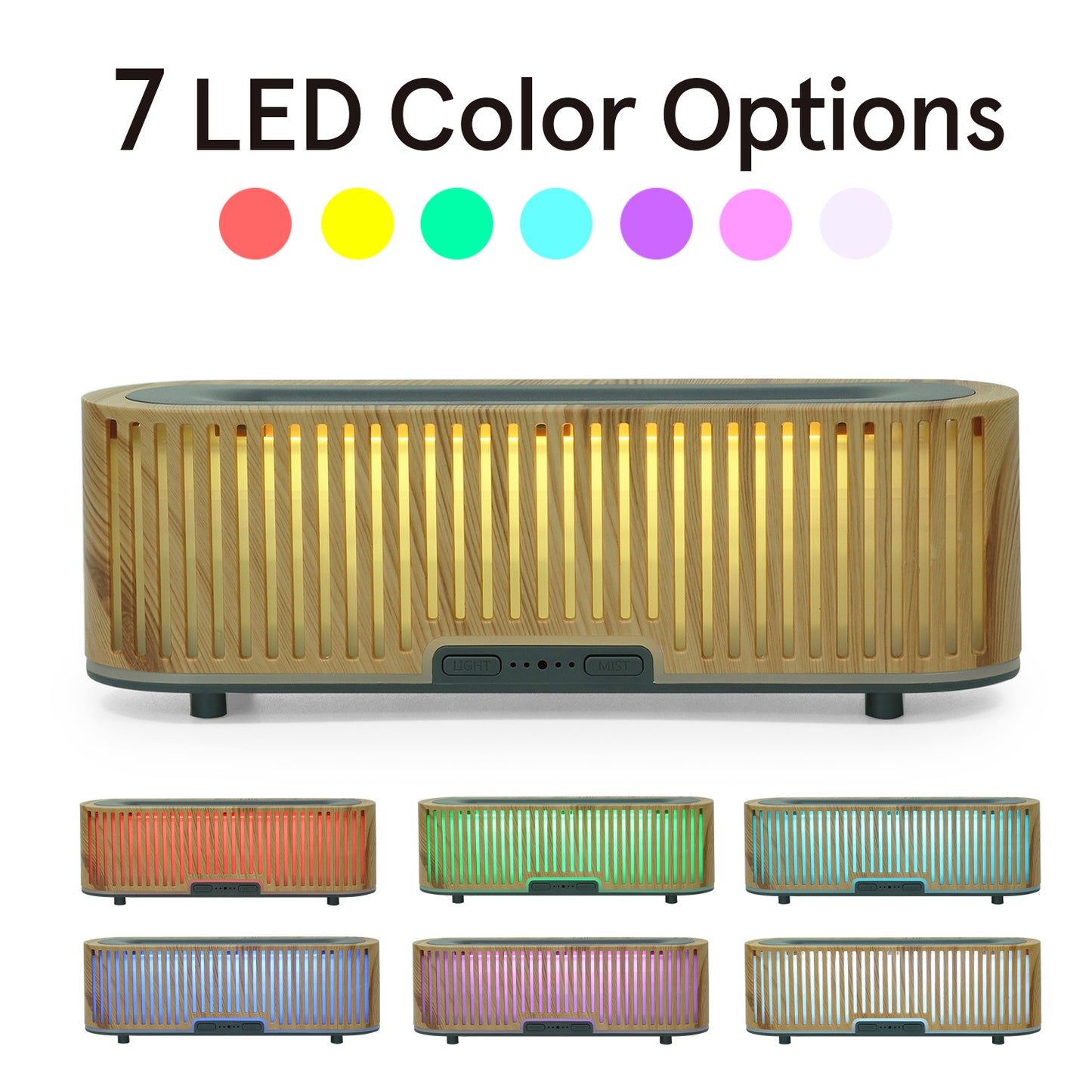 Long strip hollow colorful flame aroma diffuser grid vertical strip humidifier household atomization atmosphere light bedroom humidifier