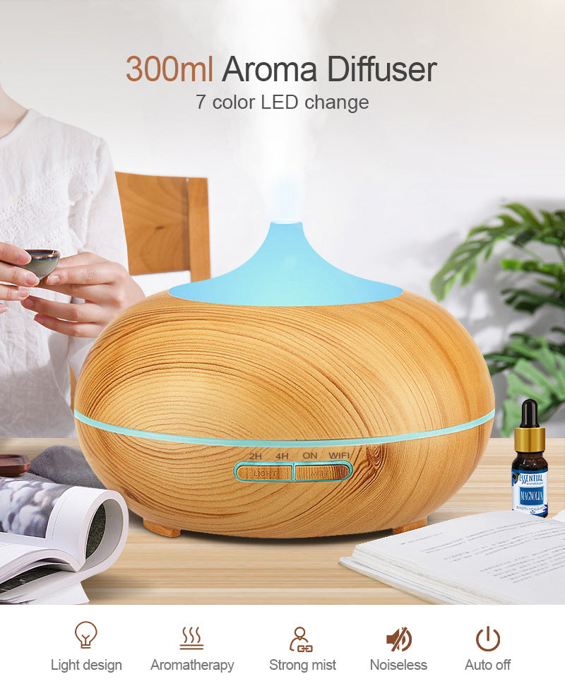 Wood grain aromatherapy humidifier home air purifier essential oil diffuser