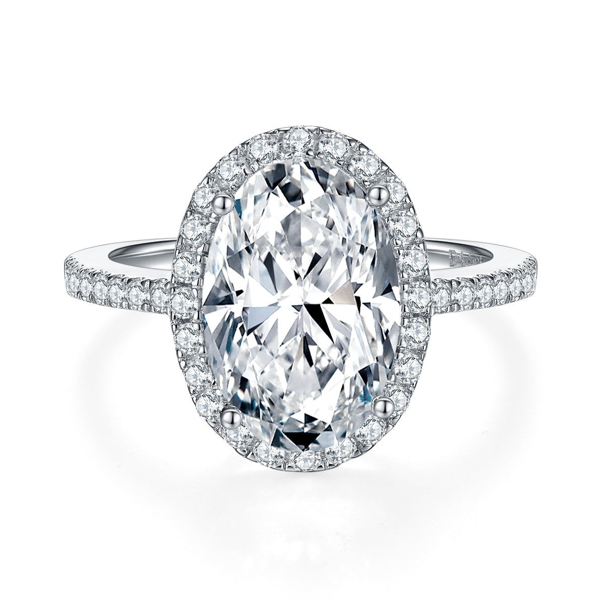 Special-shaped 18k gold personalized jewelry closed mouth 925 silver oval egg-shaped moissanite ring