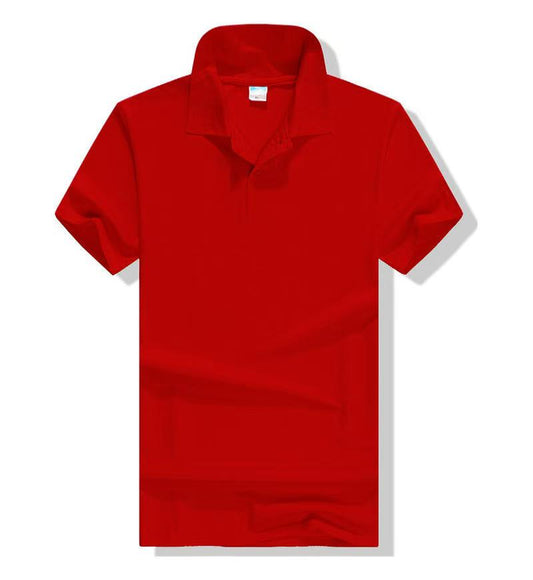 Red Cotton Short Sleeve Polo Shirt for Men