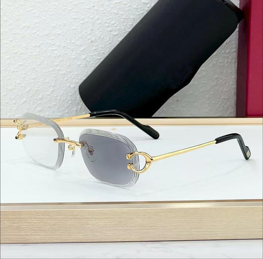 Gold Transition Rimless Sunglasses