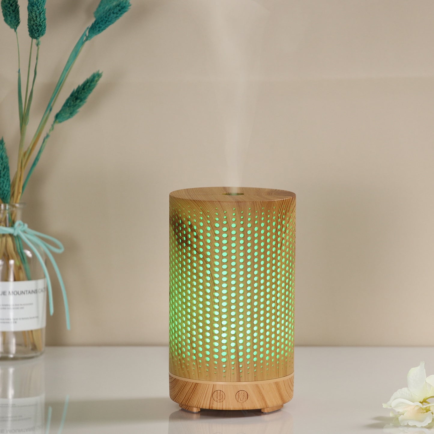Hollow aroma diffuser ultrasonic atomizer household colorful night light desktop essential oil aromatherapy humidifier