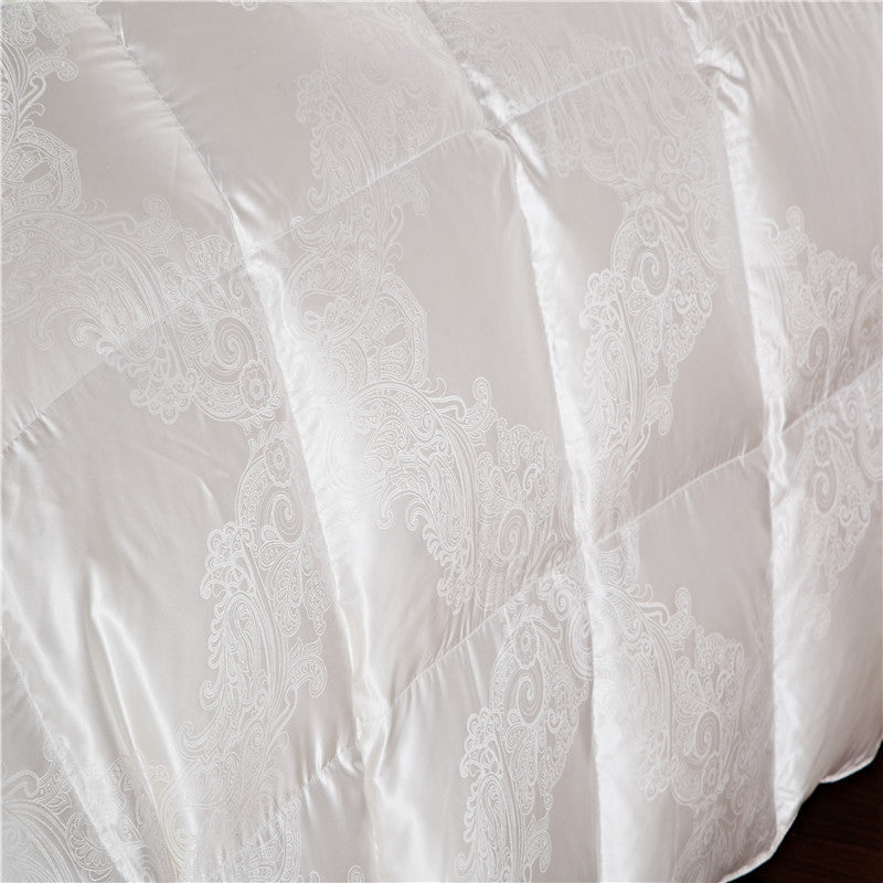 98% hanging white goose down duvet 180 pieces of mulberry silk fabric warm quilt core