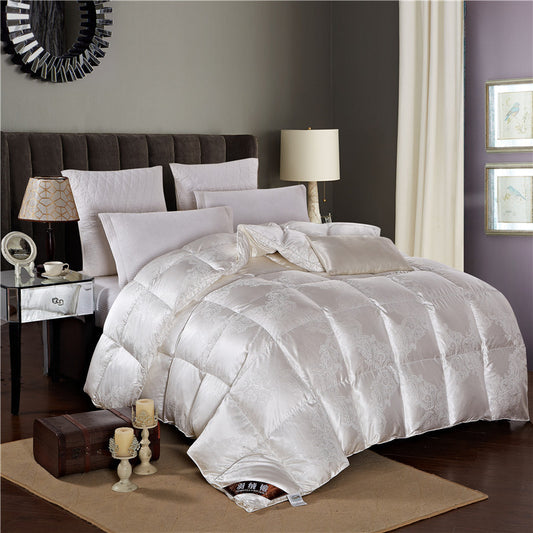 98% hanging white goose down duvet 180 pieces of mulberry silk fabric warm quilt core