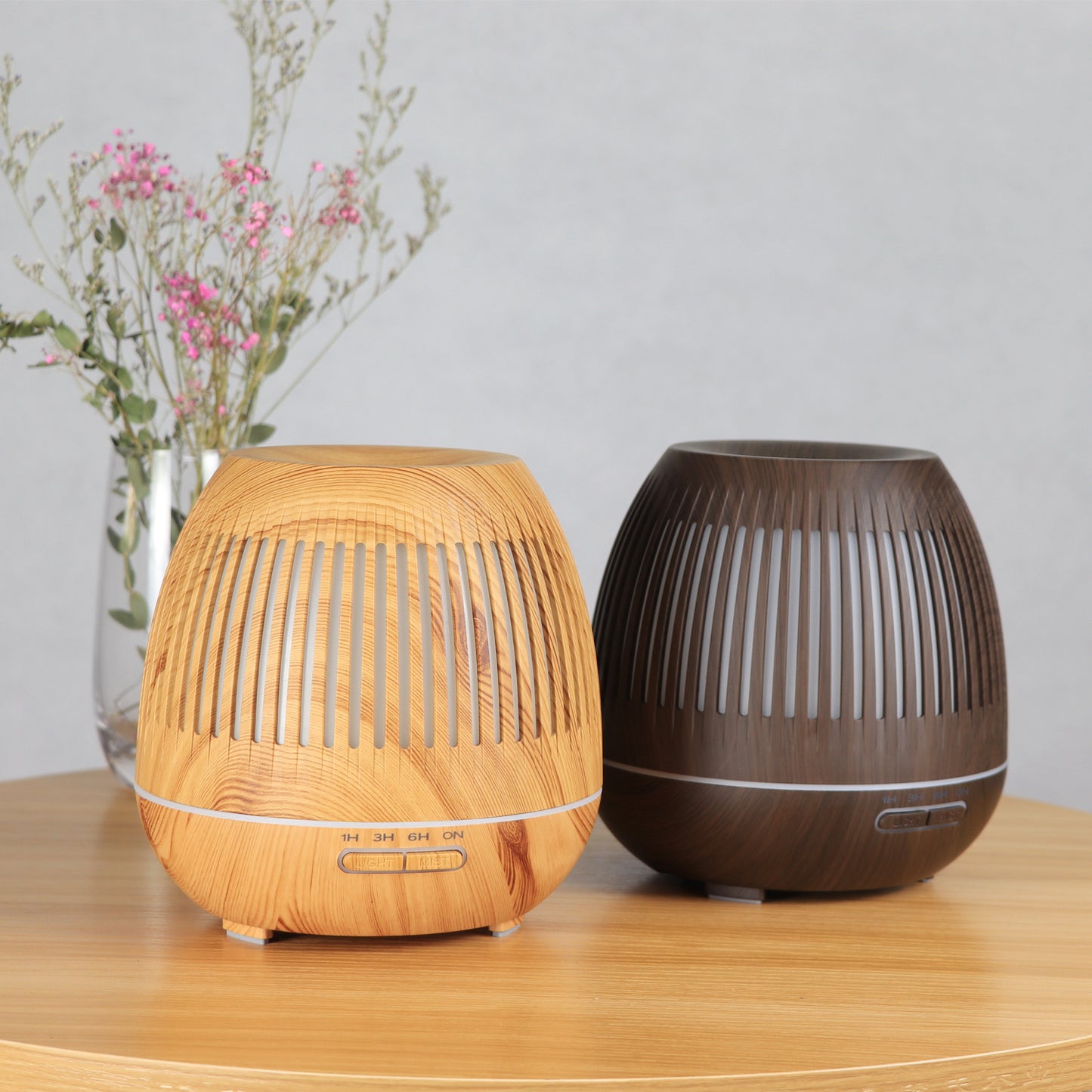 400ml humidifier hollow luminous humidifier wood grain humidifier air purifier aroma diffuser