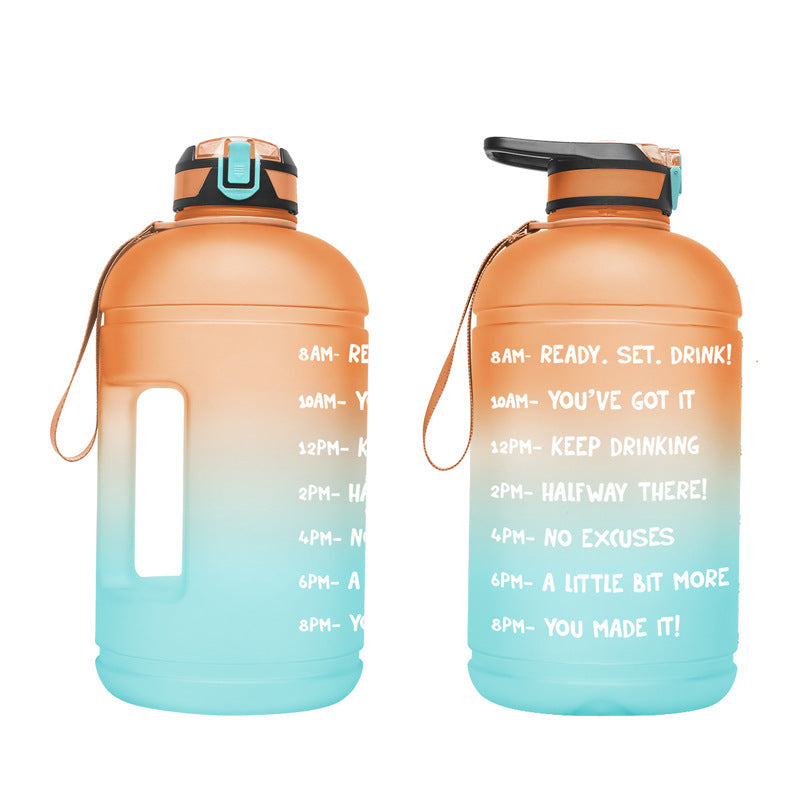 Two Color Gradient 3.78L Creative Sports Water Bottle 1 Gallon Printable Plastic Fitness Water Bottle