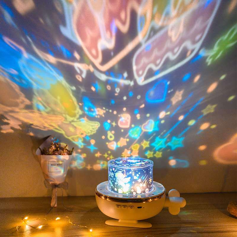 3D starry sky rotating music projection lamp bedroom starry projector new peculiar led night light