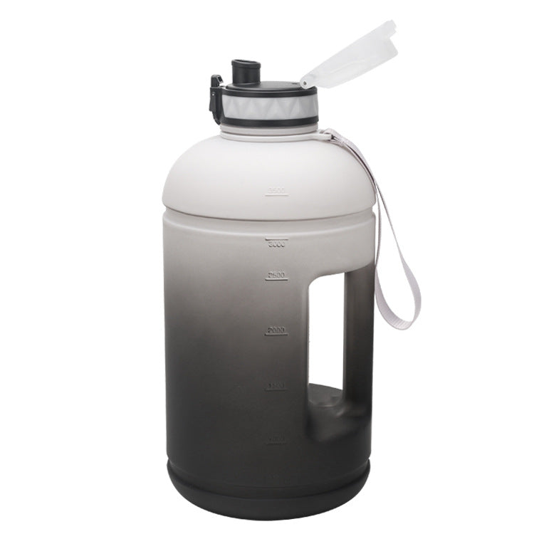 Creative Black & White Gradient PETG Plastic Large Water Bottle 1 Gallon 3.78L Portable Sports Bucket