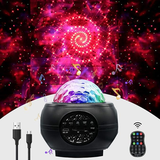 USB Star Projector Galaxy Light Projector 3 in 1 Music Sound Activated Night Lights Projector with Remote Control