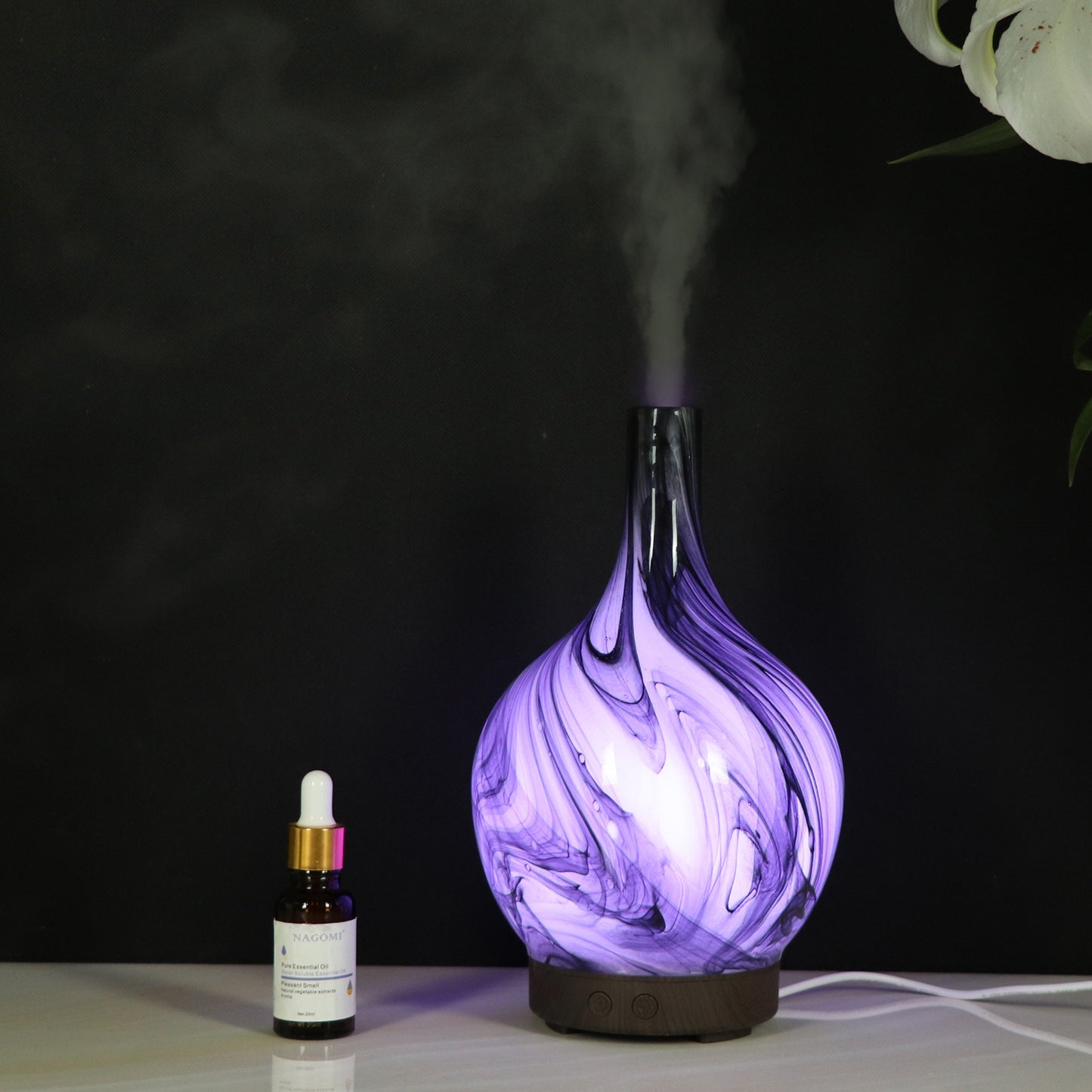 Ceramic glass aroma essential oil diffuser, ultrasonic humidifier for home