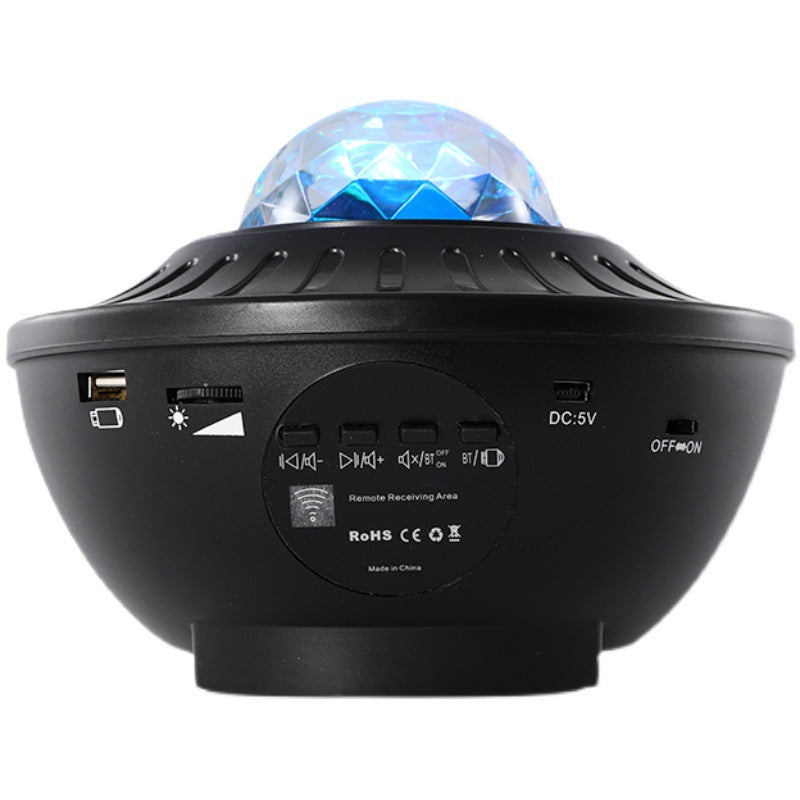Bluetooth music, starry sky, atmosphere projection lamp, adjustable brightness, remote control, LED laser, water ripple projector