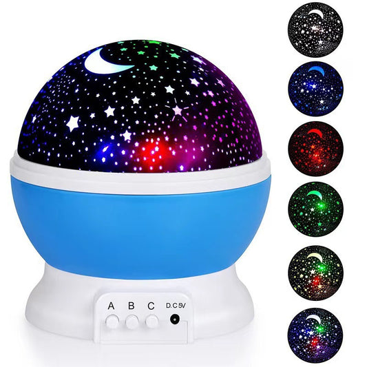 Nebula Star Projector 360 Degree Rotation - 4 LED Bulbs 12 Light Color Changing with USB Cable