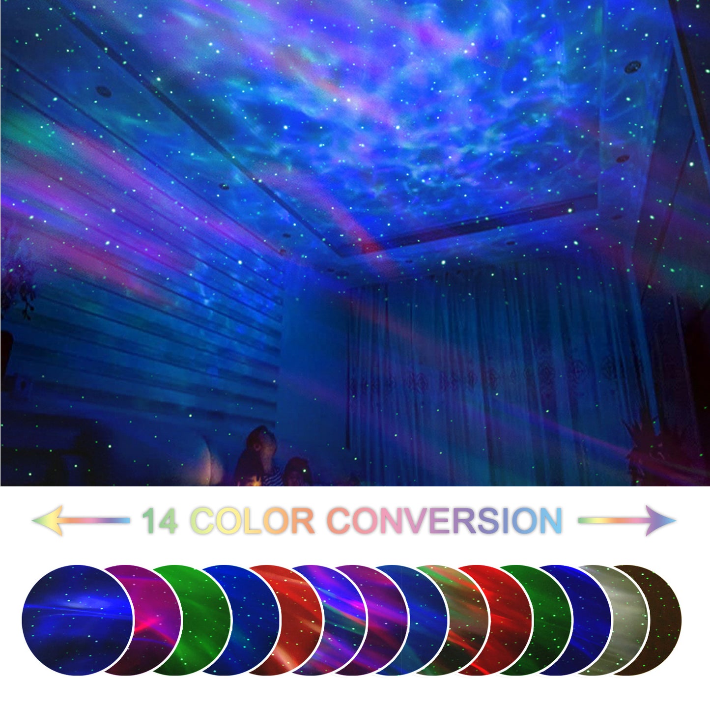 UFO Galaxy Projector Night Light Projector for Kids Bedroom Stars Aurora Ceiling Projector