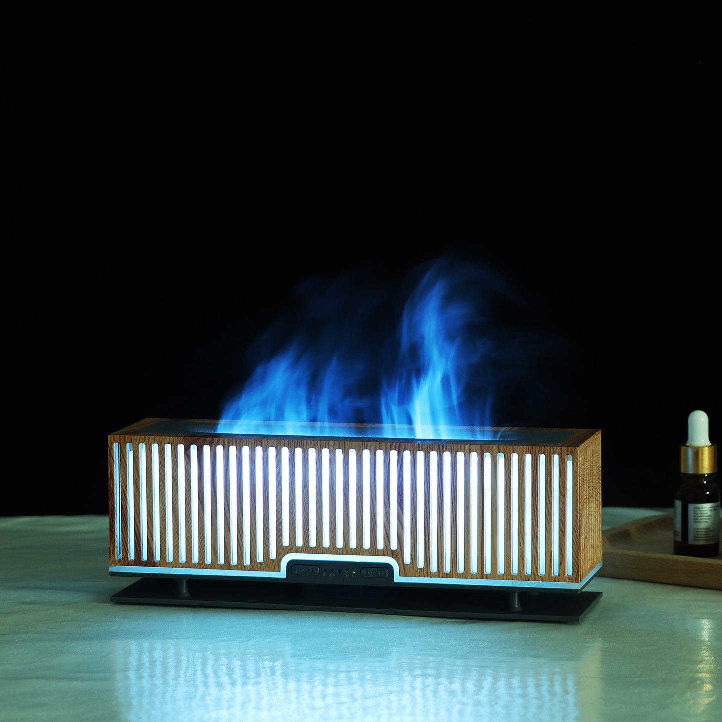 200ml flame diffuser grid vertical strip hollow humidifier atomizer bedroom atmosphere light humidifier