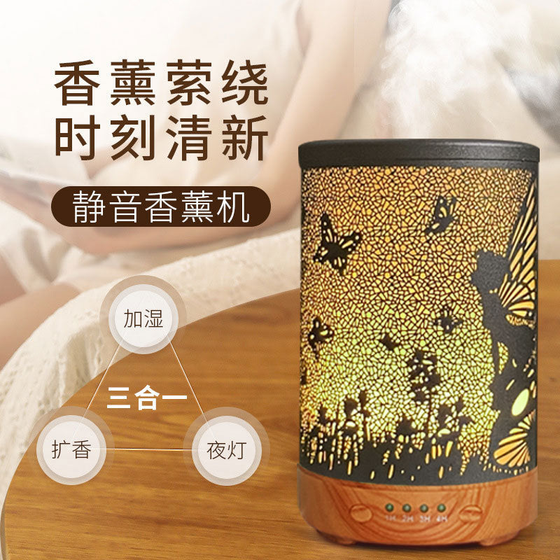 Small portable aroma essential oil diffusers, creative butterfly humidifiers