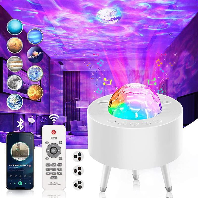 New tripod starry sky projection lamp, eight planetary laser lights, bedroom bedside tripod