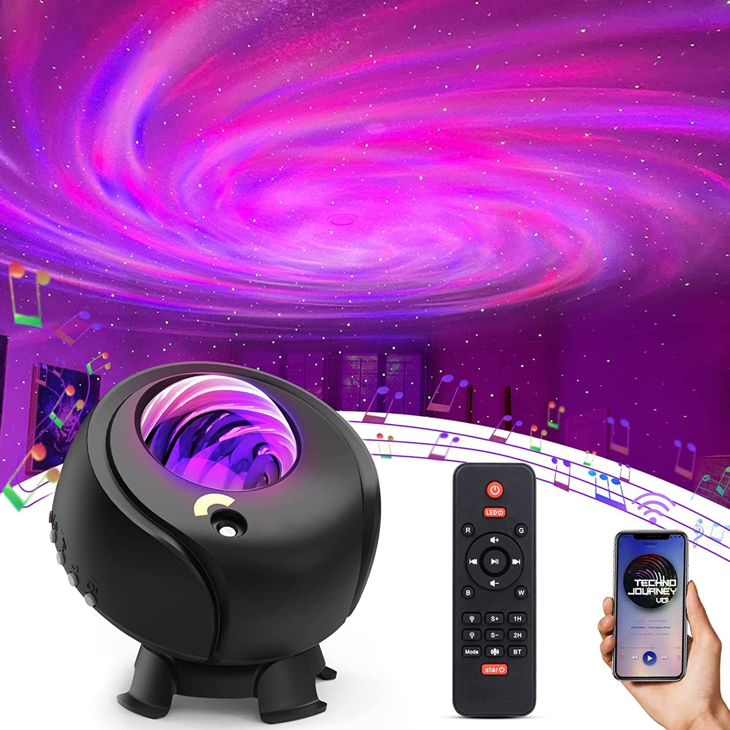 The Largest Coverage Area Galaxy Lights Projector, FLITI Star Projector, with Changing Nebula and Galaxy Shapes Galaxy Night Light