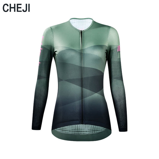 Temperamental cycling clothes, women's spring, summer, autumn long-sleeved tops, sweat-wicking, breathable, thin, short-sleeved bicycle clothes