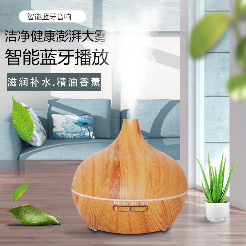 Onion Bluetooth Large Capacity 500ml Aroma Diffuser Air Humidifier Wood for Essential Oil Large Room