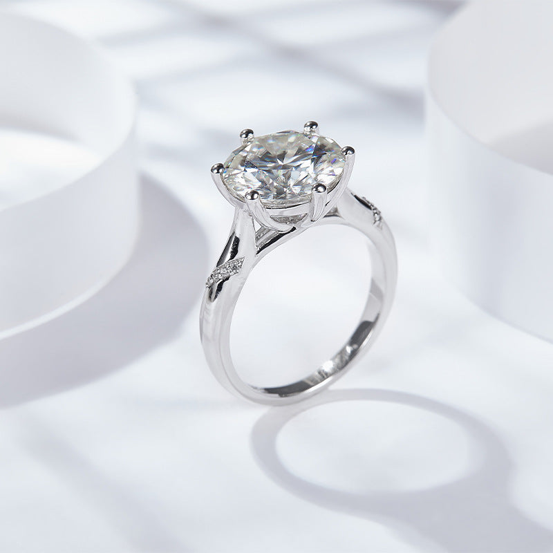 5 carat pigeon egg luxury set psychic six claw classic D color moissanite ring