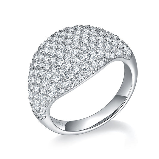 Full diamond moissanite unisex hip hop fashion ring S925 silver plating 18k
