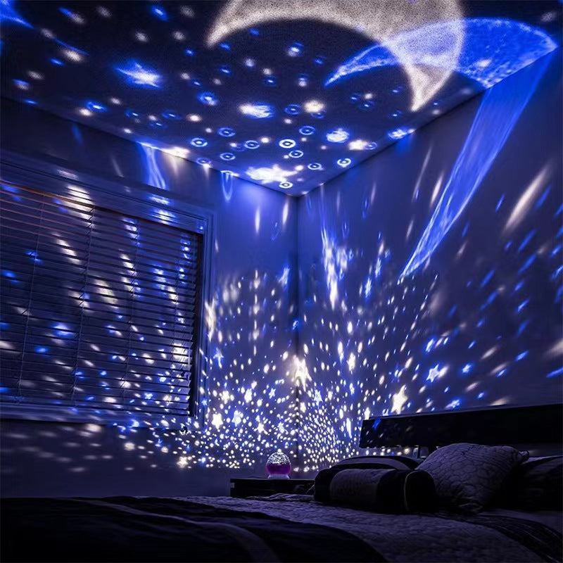 Nebula Star Projector 360 Degree Rotation - 4 LED Bulbs 12 Light Color Changing with USB Cable