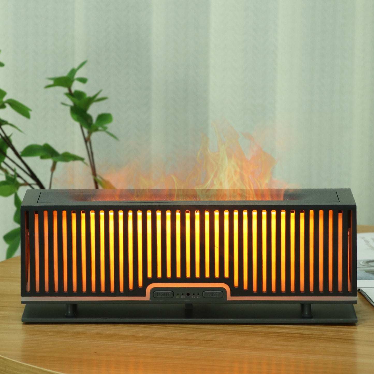200ml flame diffuser grid vertical strip hollow humidifier atomizer bedroom atmosphere light humidifier