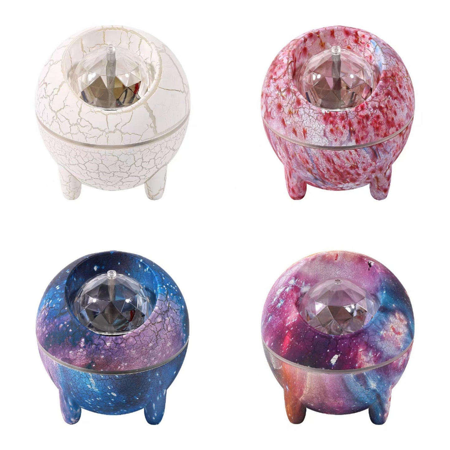 cracked dinosaur eggs full of stars projection light, remote control bluetooth music white color hand-painted