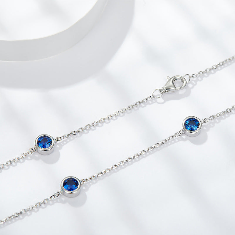 4.0mm round cultivated sapphire silver plated 18k gold bubble chocker short item