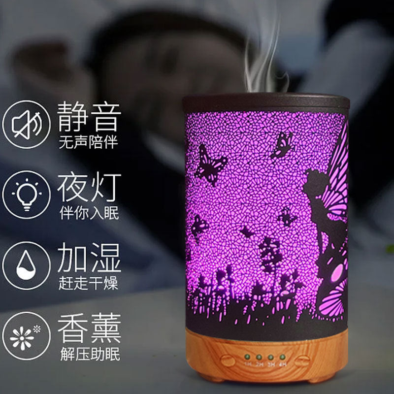 Small portable aroma essential oil diffusers, creative butterfly humidifiers