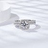 Style jewelry women's fashion personality 925 silver plated 18k gold stacked square bag moissanite double ring