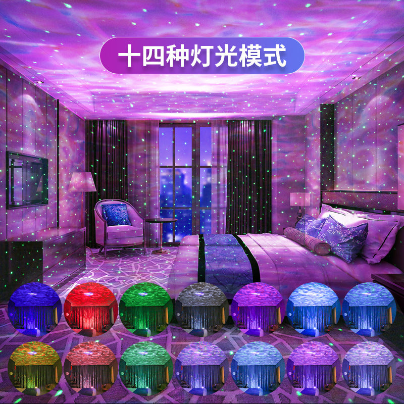 New tripod starry sky projection lamp, eight planetary laser lights, bedroom bedside tripod
